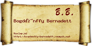 Bogdánffy Bernadett névjegykártya