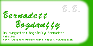 bernadett bogdanffy business card